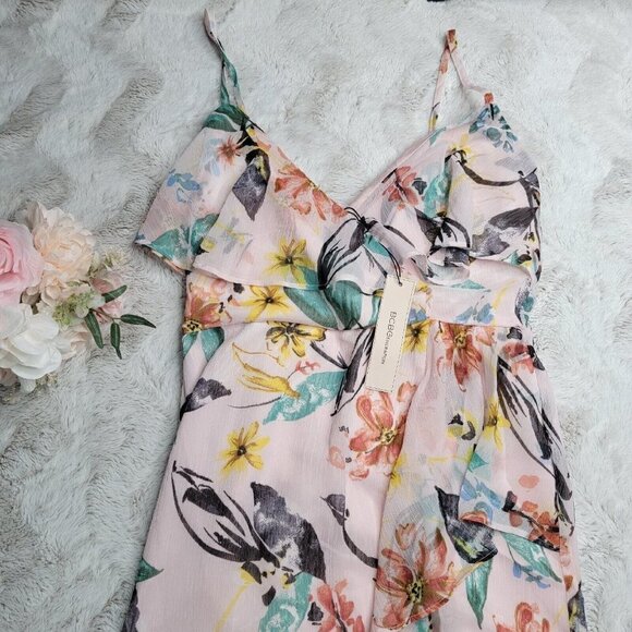 Bcbgeneration Aloha Floral Maxi Dress Pink NWT Size S - Picture 3 of 13